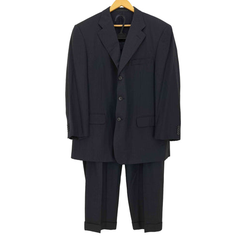 エルメネジルドゼニア Ermenegildo Zegna FINE WORSTED SUPER 100S スイス製 3B テーラードジャケット 2タック スラックスパンツ スーツ セットアップ メンズ