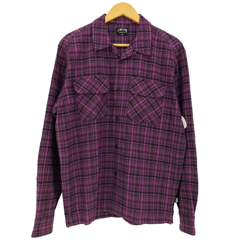 ステューシー Stussy 00s AUTHENTIC オープンカラー チェック ネルシャツ メンズ JPN:M