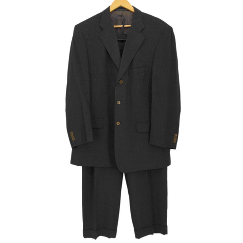 エルメネジルドゼニア Ermenegildo Zegna FINE WORSTED SUPER 100S スイス製 ギンガムチェック 3B テーラードジャケット 2タック スラックスパンツ スーツ セットアップ メンズ