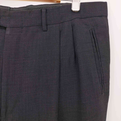 エルメネジルドゼニア Ermenegildo Zegna スイス製 ギンガムチェック 2タック スラックスパンツ メンズ