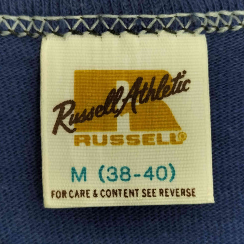 ラッセルアスレチック RUSSELL ATHLETIC 70-80s USA製 シングルステッチ 金タグ 19 ナンバリングプリント Tシャツ メンズ import:M