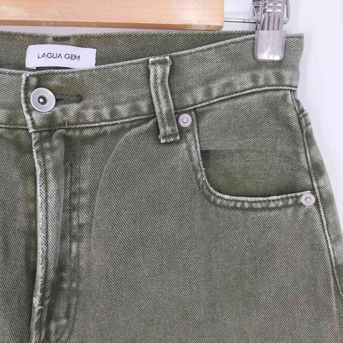 ラグアジェム LAGUA GEM PATCH POCKET STRAIGHT DENIM ワイドデニムパンツ レディース 26