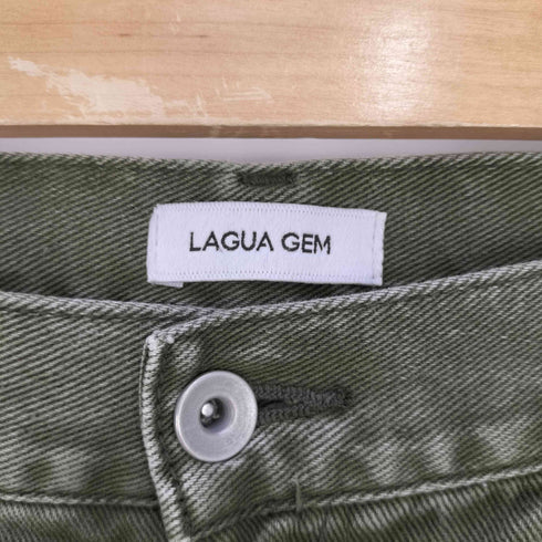 ラグアジェム LAGUA GEM PATCH POCKET STRAIGHT DENIM ワイドデニムパンツ レディース 26