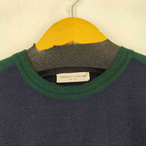 ロベルトコリーナ ROBERTO COLLINA イタリア製 ツートンカラー ウールニットセーター メンズ