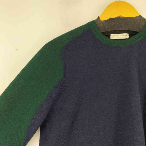 ロベルトコリーナ ROBERTO COLLINA イタリア製 ツートンカラー ウールニットセーター メンズ