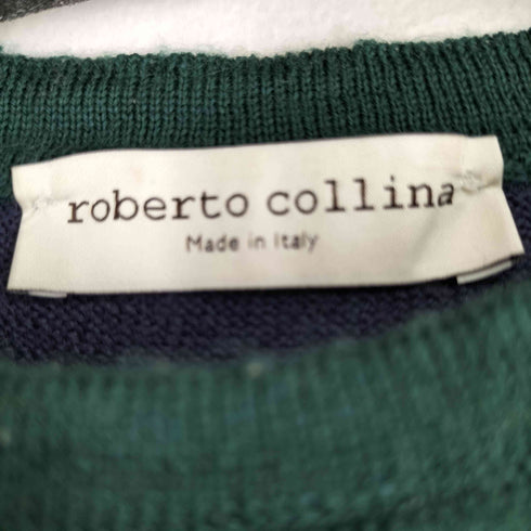 ロベルトコリーナ ROBERTO COLLINA イタリア製 ツートンカラー ウールニットセーター メンズ