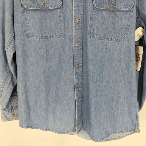バナナリパブリック BANANA REPUBLIC 80s MADE IN USA 襟コーデュロイデニムL/Sシャツ メンズ JPN:L