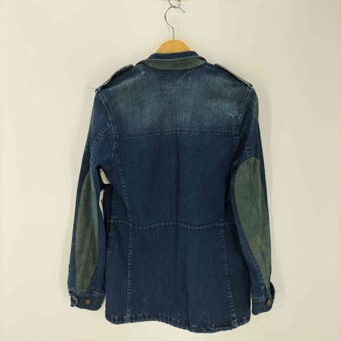 ザラ ZARA エルボーパッチ ストレッチデニムジャケット レディース import:S