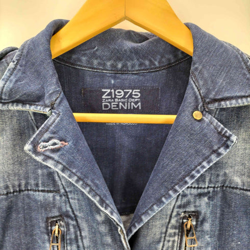 ザラ ZARA エルボーパッチ ストレッチデニムジャケット レディース import:S
