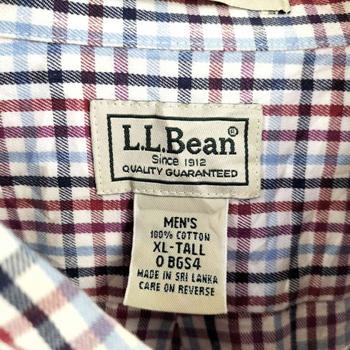 エルエルビーン L.L.Bean スリランカ製 チェック柄BDシャツ メンズ import:XL