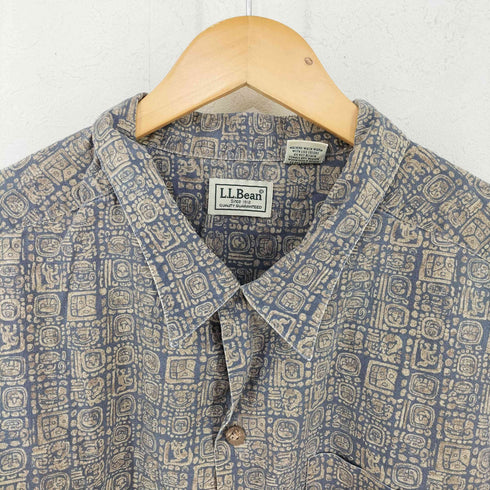 エルエルビーン L.L.Bean ネイティブ柄 オープンカラーシャツ メンズ XXL-TALL