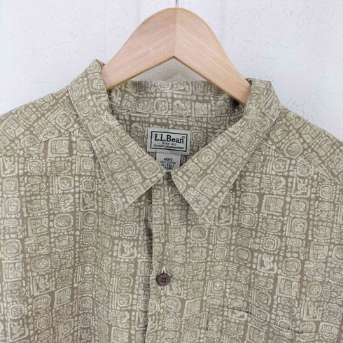 エルエルビーン L.L.Bean ネイティブ柄 オープンカラーシャツ メンズ XL-TALL