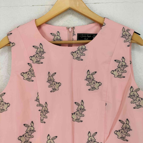 フランシュリッペ franche lippee カチコチラビットジャンスカ ウサギ刺繍ノースリーブワンピース レディース 3L