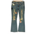 トゥルーレリジョン TRUE RELIGION WOODSTOCK MADE IN USA ダメージ加工フレアデニムパンツ レディース 27
