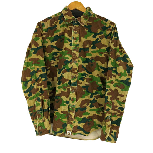 アベイシングエイプ A BATHING APE OLD 1st CAMO APEカモ コーデュロイシャツ メンズ JPN:XL