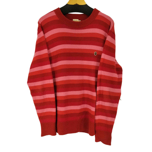 アベイシングエイプ A BATHING APE ロゴワッペン ボーダーニット メンズ JPN:L
