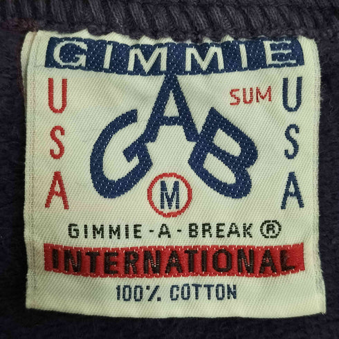 GIMMIE GAB 90-00s USA製 プリント クルーネックスウェット メンズ import:M