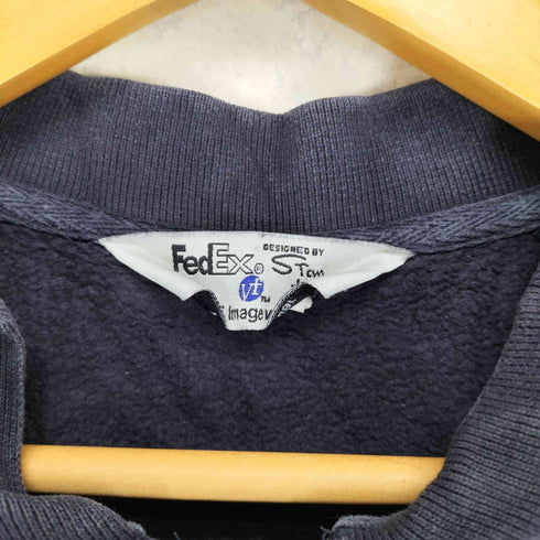 企業ロゴ刺繍ハーフジップスウェット メンズ L