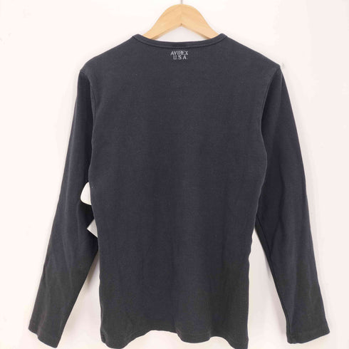 アヴィレックス AVIREX リブ 長袖Tシャツ ロングスリーブTシャツ メンズ JPN:M