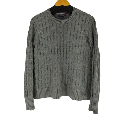 トミーヒルフィガー TOMMY HILFIGER ラメケーブルニット レディース import:S