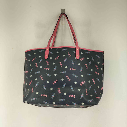 コーチ COACH Reversible City Tote Scattered Candy Print Navy Multi Pink Ruby レディース