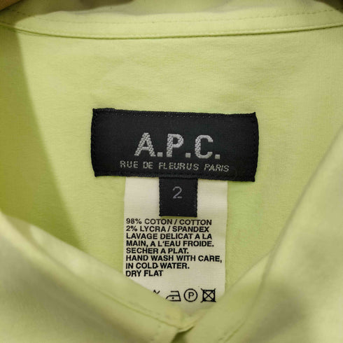 アーペーセー A.P.C. 90S フランス製 スパンデックス混 フロントポケット L/S シャツ メンズ 2