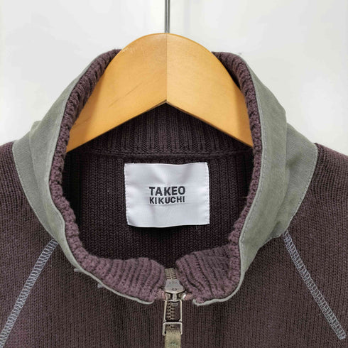 タケオキクチ TAKEO KIKUCHI 00S フェイク スウェード ジップアップ ニット ドライバーズ Y2K メンズ JPN:4