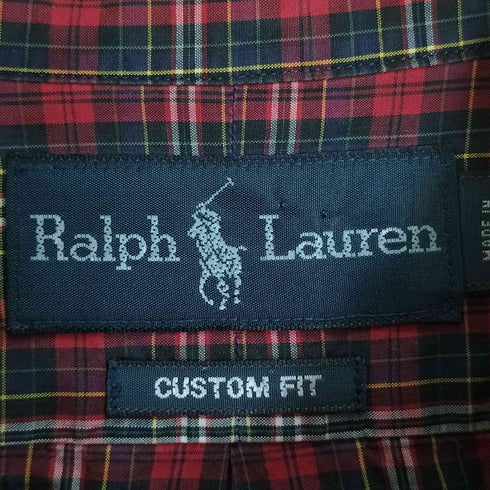 ラルフローレン RALPH LAUREN CUSTOM FIT ポニー刺繍 ボタンダウン チェックシャツ メンズ import:XL
