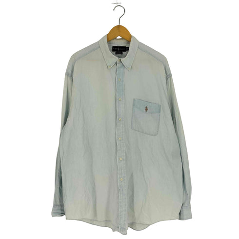ラルフローレン RALPH LAUREN BIG SHIRT ポニー刺繍 ポケット ボタンダウンシャツ メンズ import:XL