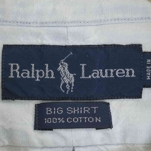 ラルフローレン RALPH LAUREN BIG SHIRT ポニー刺繍 ポケット ボタンダウンシャツ メンズ import:XL