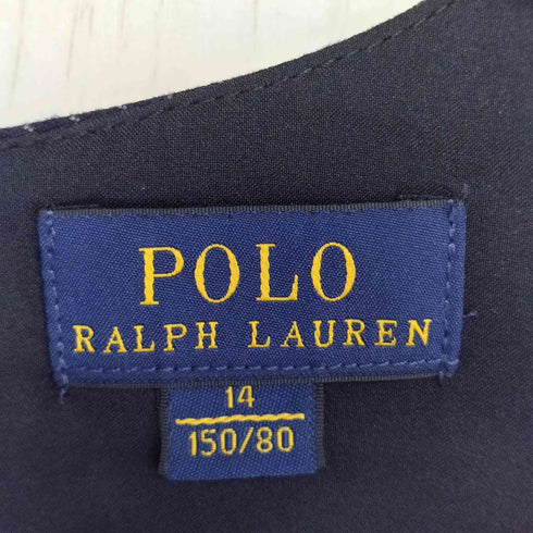 ポロラルフローレン POLO RALPH LAUREN ストライプ バックボタン ノースリーブ チュニックワンピース レディース 14