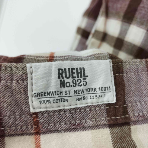 ルールナンバー RUEHL No.925 猫目ボタン L/S コットン フランネル シャツ メンズ M