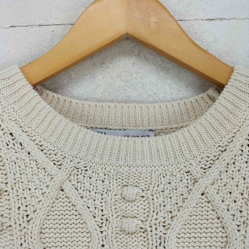 ザラ ZARA コットンケーブルニットベスト レディース JPN:M