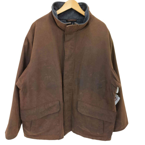ポロバイラルフローレン Polo by RALPH LAUREN 90S 裏地フリース 比翼 ジップアップ スタンドカラー オイルド ジャケット メンズ import:XL