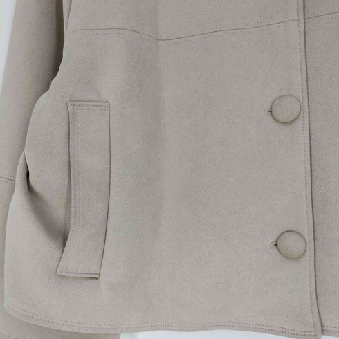 ザラ ZARA フェイクスウェード ノーカラージャケット レディース import:L