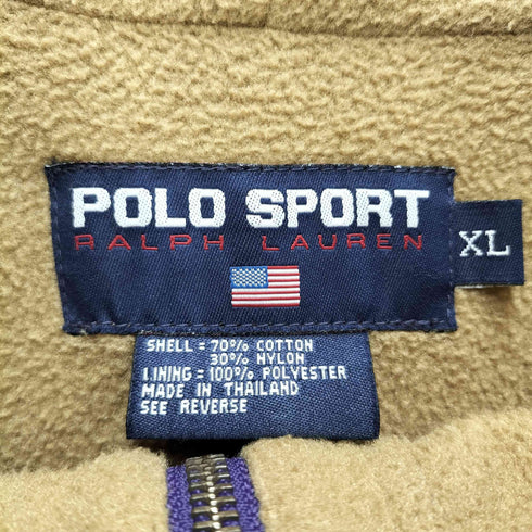ポロスポーツラルフローレン POLO SPORT RALPH LAUREN 90S 裏地フリース ジップアップ フーデッド モッズコート メンズ import:XL