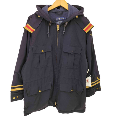 ラルフローレン RALPH LAUREN 90S 裏地フリース エポレット マリン シェルジャケット 金ボタン メンズ import:S