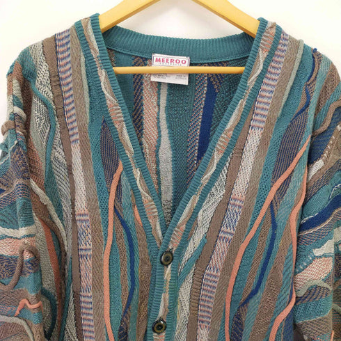 MEEROO オーストラリア製 Pure New Wool 3D ニット カーディガン メンズ import:M