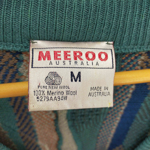 MEEROO オーストラリア製 Pure New Wool 3D ニット カーディガン メンズ import:M