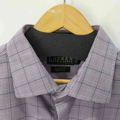 ローレンラルフローレン LAUREN RALPH LAUREN CLASSIC FIT NON IRON ワンポケットL/Sグランチェックシャツ メンズ 17 1/2
