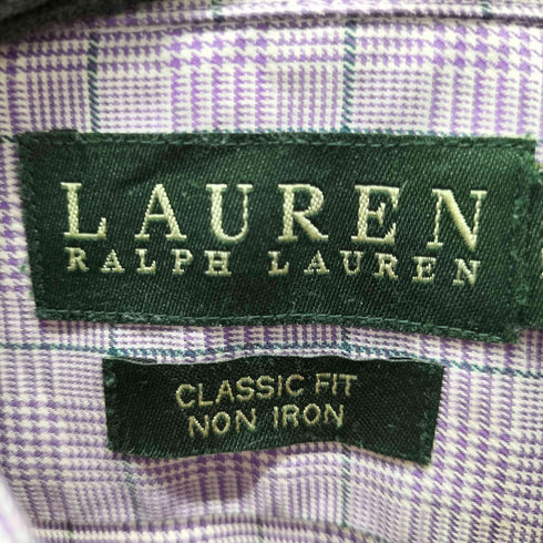 ローレンラルフローレン LAUREN RALPH LAUREN CLASSIC FIT NON IRON ワンポケットL/Sグランチェックシャツ メンズ 17 1/2
