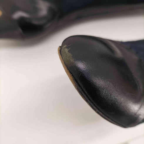 ブルックスブラザーズ BROOKS BROTHERS イタリア製 ブラックウォッチ サイドジップ レースアップロングブーツ レディース