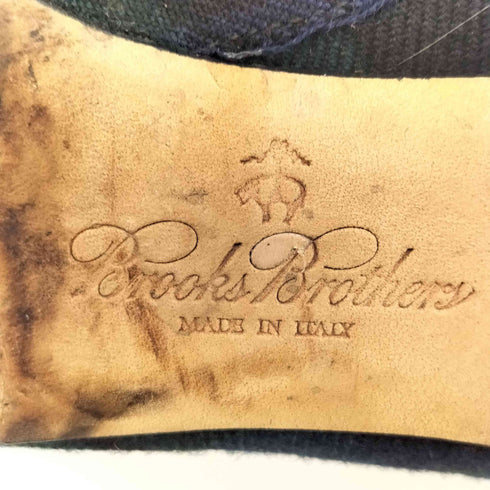 ブルックスブラザーズ BROOKS BROTHERS イタリア製 ブラックウォッチ サイドジップ レースアップロングブーツ レディース