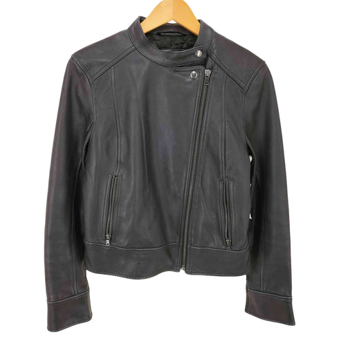 ギャップ Gap 裏地キルティング 羊革 シープレザー ライダース ジャケット レディース import:M