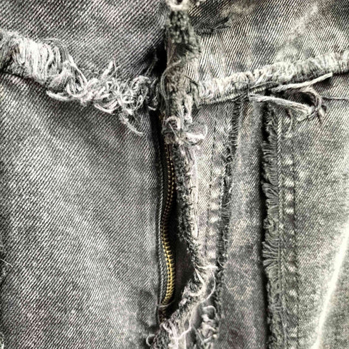 メイド エクストリーム MADE EXTREME 切りっぱなし パッチワーク ブラック デニム パンツ ユニセックス レディース XL