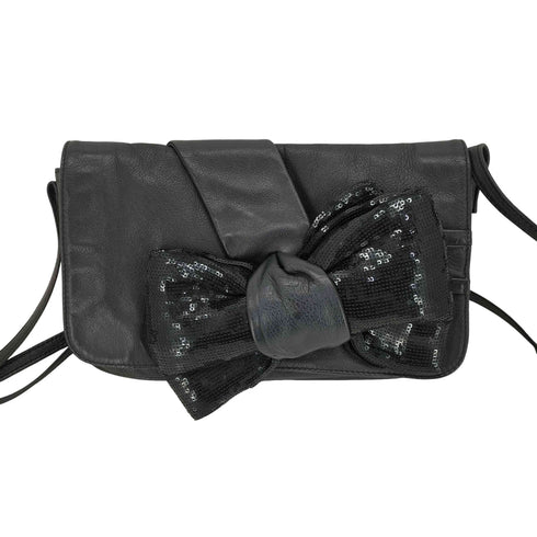 シーバイクロエ SEE BY CHLOE レザー スパンコールリボン ショルダーバッグ レディース