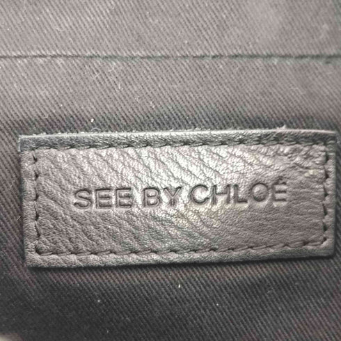 シーバイクロエ SEE BY CHLOE レザー スパンコールリボン ショルダーバッグ レディース