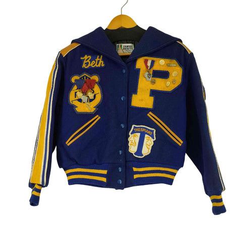 TROPHY JACKETS 80S USA製 セーラーカラー ウールアワードジャケット レディース 20