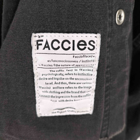 ファッチーズ FACCIES ノーカラー コットンシャツ メンズ