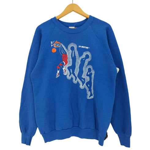 フルーツオブザルーム FRUIT OF THE LOOM 90S USA製 HOOPIN ダンク バスケットボール 発砲プリント ラグランスリーブ スウェット メンズ import:XL